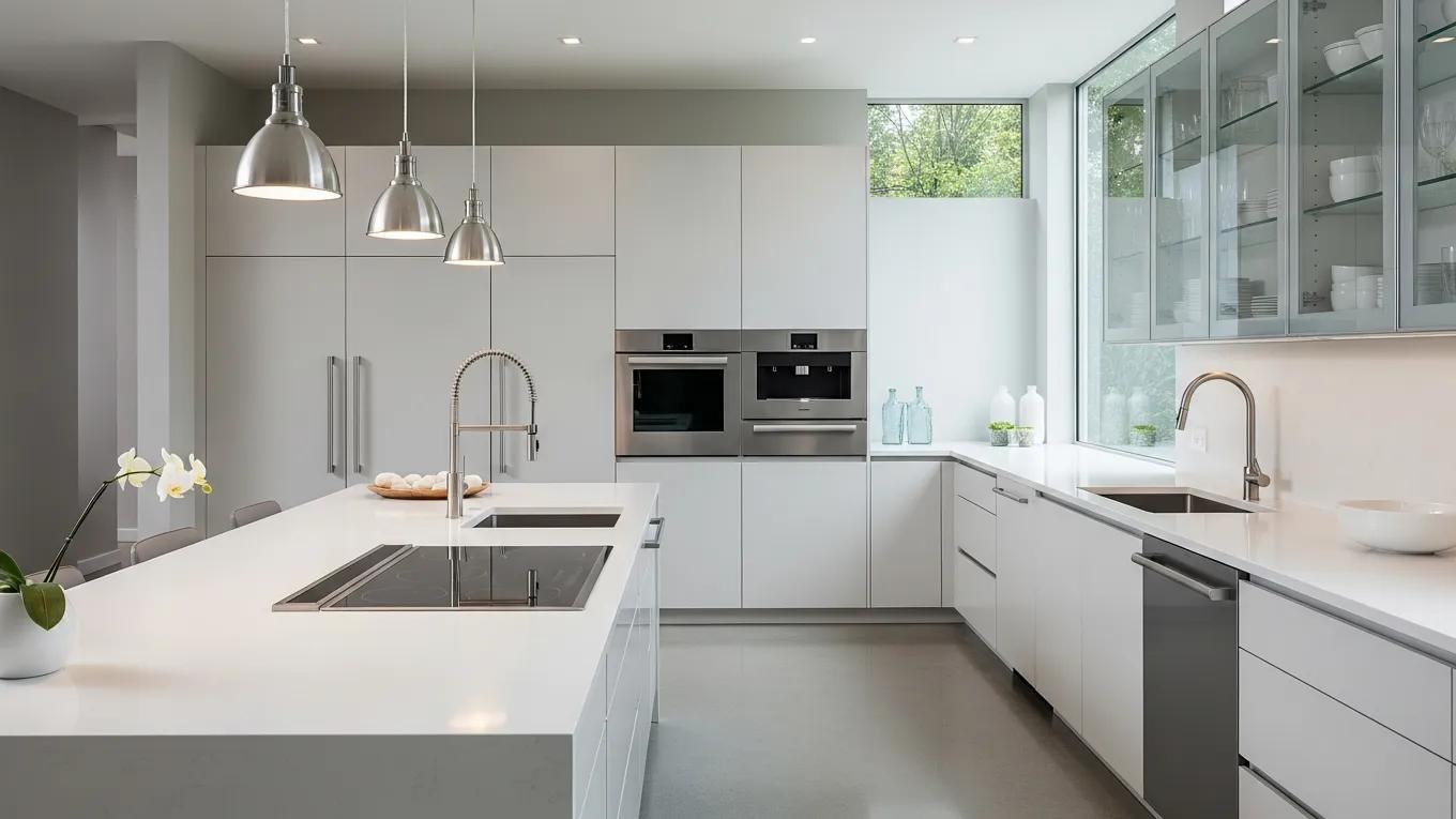 Modern kitchen with sleek design and high-tech appliances