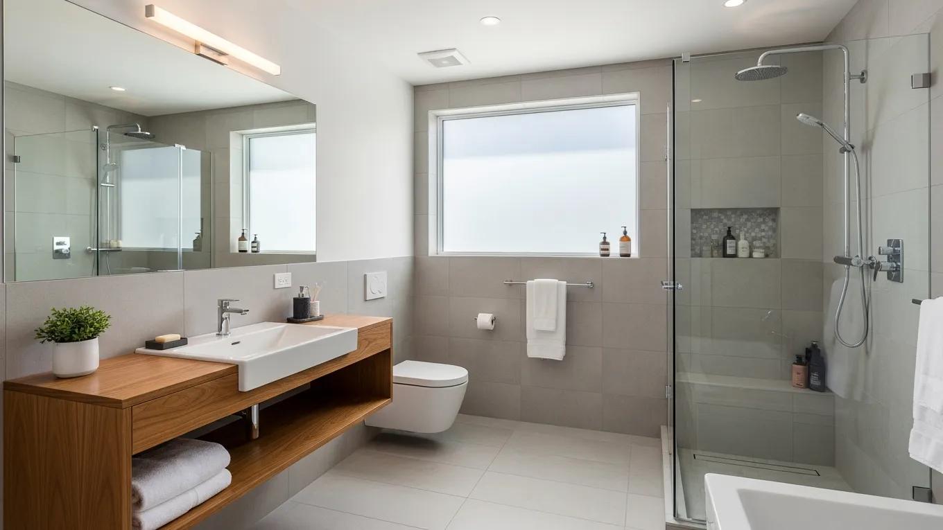 Optimized bathroom layout showcasing space and functionality
