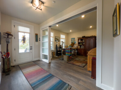 Custom 8 foot Sliding Glass Doors with glass and come along track soft close and open system dream design build & remodeling