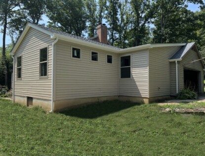 Master En-Suite Home Addition in Ellicott City, MD on conditioned Crawl Space with Tan Siding, Gable Roof, Transom Windows and Bathroom Window